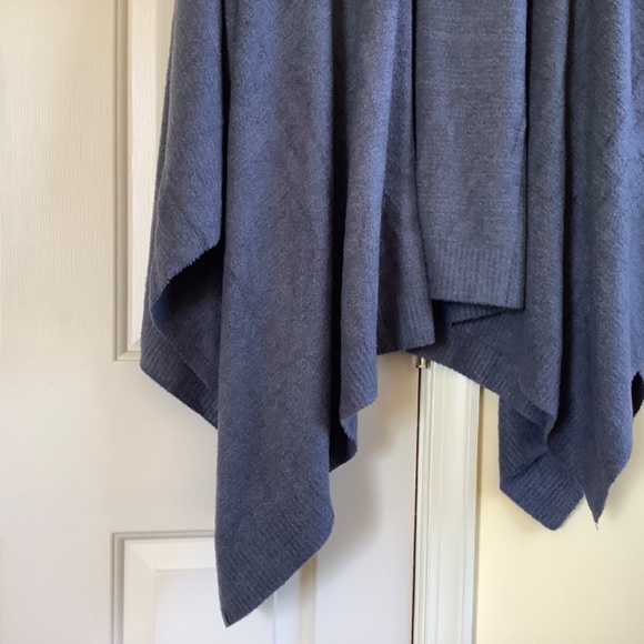 Barefoot Dreams CozyChic Lite Poncho Open Front Wrap Indigo Pacific Blue OS - Picture 8 of 15